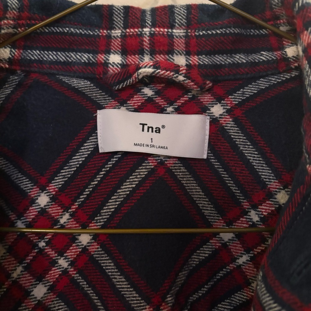 TNA Red and Blue thick Plaid Button Down Shirt, Sz S, great condition - Picture 3 of 8